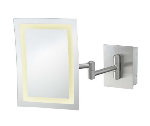 Kimball & Young Single Sided LED Rectangular Wall Mirror, Bronze Nickel