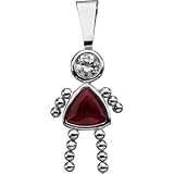 Genuine IceCarats Designer Jewelry Gift 14K White Gold Girl Pendant W/Cz & Trillion Imitation Birthstone. July Girl Pendant W/Cz & Trillion Imitation Birthstone In 14K White Gold