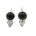 Sterling Silver Round Onyx Earrings