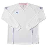 【DESCENTE】【レディース】【バレーボール】　ロングスリーブTEE　2色ステッチ　ホワイト×サックス