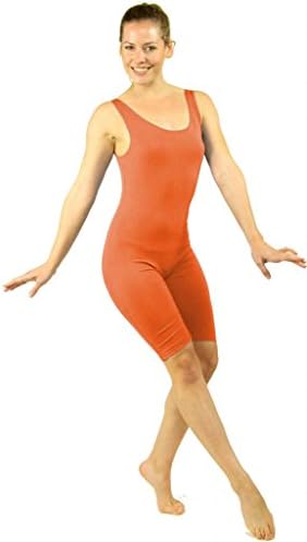 Stretch is Comfort Women's Dance Workout Tank Unitard BIKETARD Orange XX Large