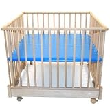 Foldable 4-Sided Playpen with Blue Pad