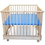 Foldable 4-Sided Playpen with Blue Pad