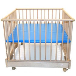Foldable 4-Sided Playpen with Blue Pad