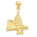 14k Solid Polished Capitol Building Pendant