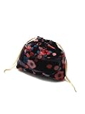 Yukiko Sato D1 Plum Wine of Drawstring TESAGE purse organizer, Japanese Cotton, lined in water-proof micro fiber, purse into tote bags!