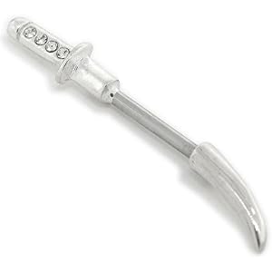 925 Sterling Silver 2 Part Cz Paved Sword