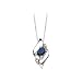 Sterling Silver 0.01 ct. Diamond and 1/3 ct. Sapphire Fashion Pendant with Chain