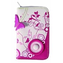 Retro flower Applique Double Zip Coin Purse