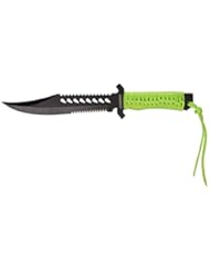 Sports: Master Cutlery Z-Hunter Knife with Cord Wrap Handle and 11.5-Inch Fixed Blade, Black/Green - Sportsman Supply Inc.