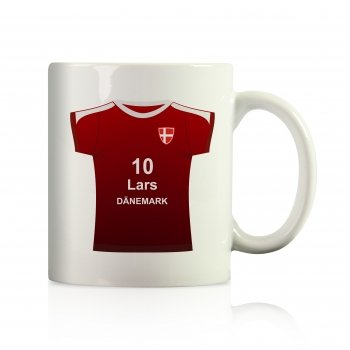 Dänemark EUROPA 2012 Trikot Becher mit Namen und Nummer