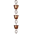 Monarchs Pure Copper Hammer Cup Rain Chain 8-1/2 Feet Length