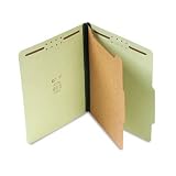 1-1/2 Expansion Classification Folder, Ltr, 4-Section, Green, 20/box