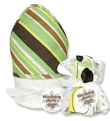 Blooming Bouquet Gift Sets - GIGGLES STRIPE - Hooded Towel & Wash Set