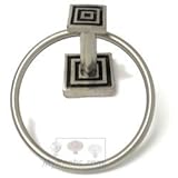 IMAGE OF Emenee Accessories BH 1003D Emenee Squares Towel Ring Bh 1003d Antique Matte Silver
