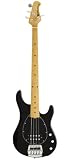 Ernie Ball Music Man Classic Collection Sterling 4 String Bass - Single Humbucker Black Finished Birdseye Maple Neck Black Pickguard