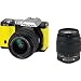 Pentax Imaging 15372 K01 Dig Cam 16MP 2 Lens-Yellow
