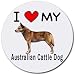 I Love My Australian Cattle Dog Round Mouse Pad
