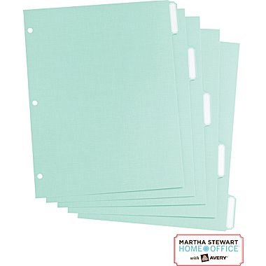 Martha Stewart Home Office with Avery Paper Dividers Blue, Classic, 8-1/2