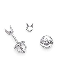 Genuine Platinum 1Ct AA Quality Complete Diamond Stud Earrings