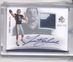 2007 SP Authentic #287 Trent Edwards - Buffalo Bills (RC - Rookie Card - Autographed - Piece of Jersey - Serial #'d to 725)(Football Cards)
