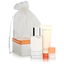 Happy by Clinique for Women 4 Piece Set Includes: 3.4 oz Eau de Parfum Spray + 0.14 oz Eau de Parfum Miniature Collectible + 3.4 oz Body Butter + Gift Basket