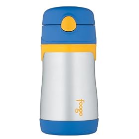 Thermos Foogo Phases Leak Proof Stainless Steel Straw Bottle, 10 Ounce, Blue/YellowThermos Foogo Phases Leak Proof Stainless Steel Straw Bottle, 10 Ounce
