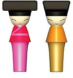 Alessi King And Queen Chin Bottle Caps, Set 1