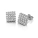 Iced Out Silver Cubic Zirconia CZ Hand Set 10MM Stud Earrings