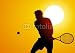 Wallmonkeys Peel and Stick Wall Decals - Tennis Player at Sunset - Removable Graphic