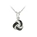 Sterling Silver Black-Diamond Love Knot Pendant