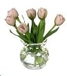 Dollhouse Miniature Glass Vase with Coral Tulips