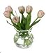 Search : Dollhouse Miniature Glass Vase with Coral Tulips