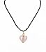 Necklace - N152 - Murano Style Glass - Heart Shape (Sm) ~ Pink on Brown Flock Cord