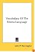 Vocabulary Of The Kiowa Language