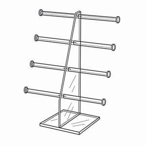 Necklace and Bracelet Display with 4-Tiers