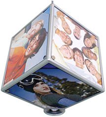 Lumisource Rotating Photo Cube Picture Frame - Silver