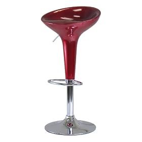 Winsome Wood Spectrum Air Lift Swivel Adjustable Stool, Single, Red by Winsome Wood