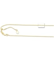 14k Yellow Gold Adjustable Box Chain Necklace 0.85mm 16-22"