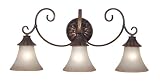 Kenroy Home Lincolnshire Three-Light Vanity, Mocha Bliss with Vintage Scavo Globes #90563MB