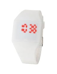 Unisex Touch Digital Red Led Silicone Sports Wrist Watch Watch White