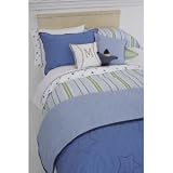 Whistle & Wink Blue Preppy Stripe Twin Duvet Cover