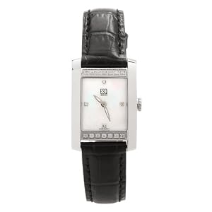 ESQ SWISS Venture Women's Black Genuine Leather Strap Watch #07100978