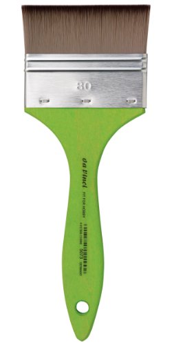 da Vinci Student Series 5073 Fit for School and Hobby Paint Brush, Mottler Flat Elastic Synthetic with Green Matte Handle, Size 80