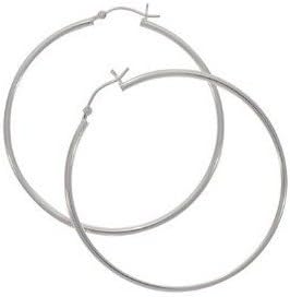 NeonEarringsSilver Plated Hoop Earrings 50mm Circle Size (Standard & Most Popular Size)