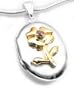 Sterling Silver Gold Flower Genuine Ruby Locket Pendant