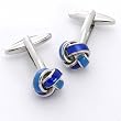 Dashing Blue Knot Cufflinks with Personalized Case