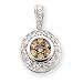 14k White Gold Champagne Diamond Pendant With chain - Measures 18x11mm
