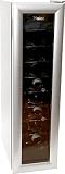 Haier 18-Bottle Capacity Thermal Electric Wine Tower Storage Silver Cabinet and Door