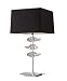 Artcraft Lighting AC7428 Savoy Contemporary Table Lamp In Polished Chrome With Black Square Natural Fiber Shade
